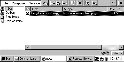 a typical InBox display
