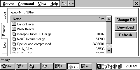 the Scotty FTP browser