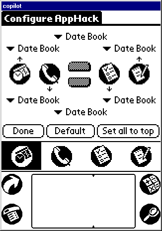 With AppHack you can install up to 16 
 applications on the buttons