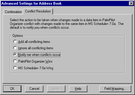 Intellisync will even let you resolve conflicts