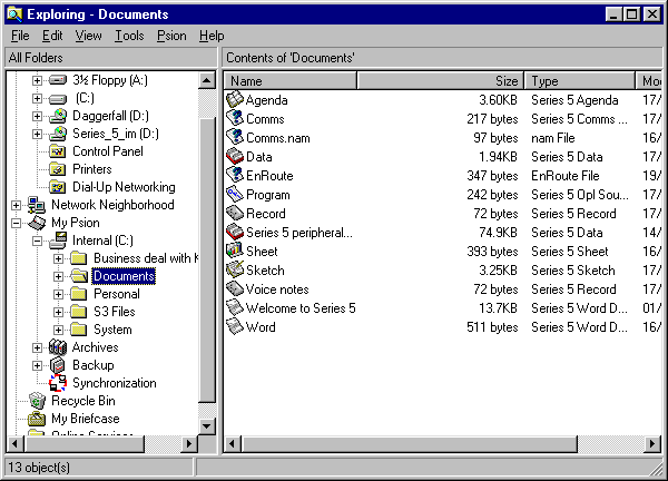 PsiWin 2.0 integrates with Explorer