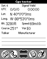 The PalmPilot GPS tester is useful for a preflight check of a GPS