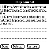 The diary-like Journal with automatic timestamps